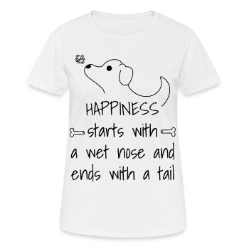 T-Shirt für Hundefreunde - Frauen T-Shirt atmungsaktiv - Weiß - Vorne - AI Model Female 172 dark (172cm)