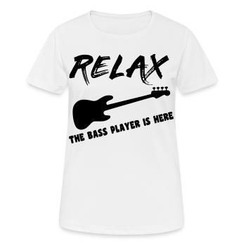 Le bassiste y est bassiste, musicien, instrument * - T-shirt respirant Femme - blanc - Devant - AI Model Female 172 dark (172cm)