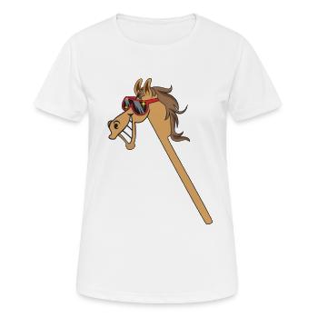Hobby Horse Hobby Horsing drôle - T-shirt respirant Femme - blanc - Devant - AI Model Female 172 dark (172cm)