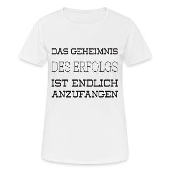 Erfolg - Frauen T-Shirt atmungsaktiv - Weiß - Vorne - AI Model Female 172 dark (172cm)