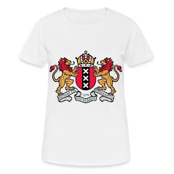 Amsterdamer , dunkel - Frauen T-Shirt atmungsaktiv - Weiß - Vorne - AI Model Female 172 dark (172cm)