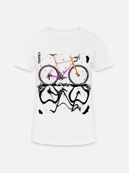 Cycling, Adventure and Freedom: Gravel Bike - Women's Breathable T-Shirt - white