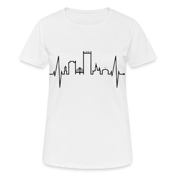 Bonn Skyline Herzschlag Bonner Ich Liebe Mein Bonn - Frauen T-Shirt atmungsaktiv - Weiß - Vorne - AI Model Female 172 dark (172cm)
