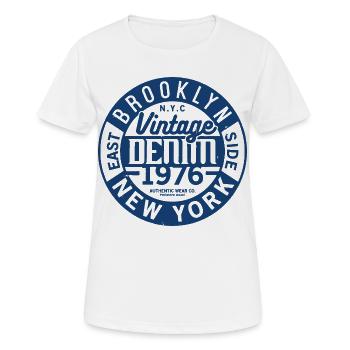 Vintage Denim Original - Frauen T-Shirt atmungsaktiv - Weiß - Vorne - AI Model Female 172 dark (172cm)