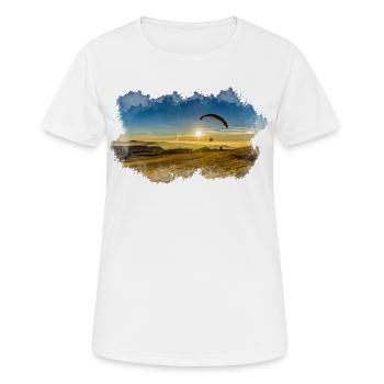 Paragliding Wasserkuppe - Frauen T-Shirt atmungsaktiv - Weiß - Vorne - AI Model Female 172 dark (172cm)