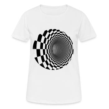 Black and White Illusion Tunnel - Women's Breathable T-Shirt - white - Front - AI Model Female 172 dark (172cm)