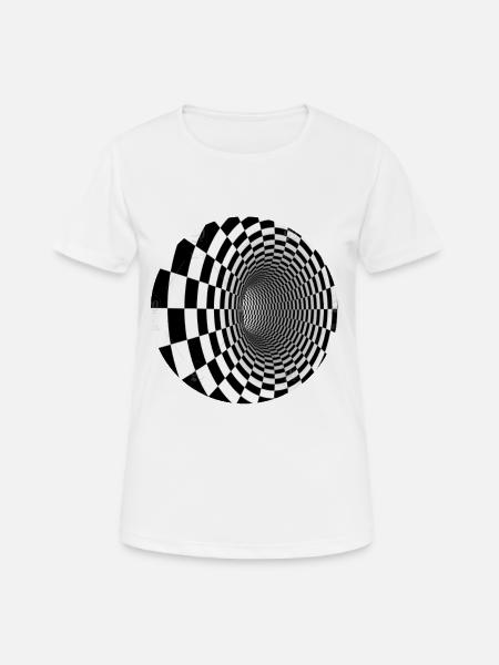 Black and White Illusion Tunnel - Women's Breathable T-Shirt - white