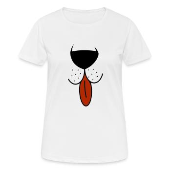 Museau d'ours avec la langue - T-shirt respirant Femme - blanc - Devant - AI Model Female 172 dark (172cm)