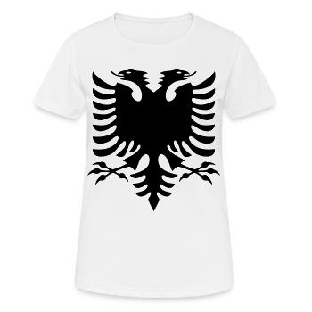 Albanien Flagge - Frauen T-Shirt atmungsaktiv - Weiß - Vorne - AI Model Female 172 dark (172cm)