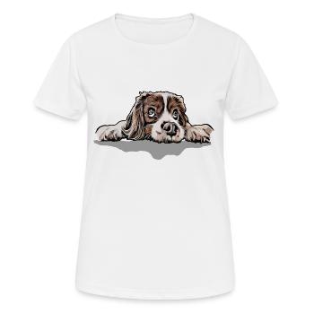 Cavalier King Charles Spaniel - Frauen T-Shirt atmungsaktiv - Weiß - Vorne - AI Model Female 172 dark (172cm)