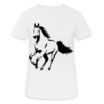 hengst - stute - fohlen - pferd - Frauen T-Shirt atmungsaktiv - Weiß - Vorne - AI Model Female 172 dark (172cm)
