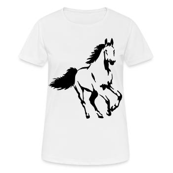 Pferd Tier Hengst Stute Fohlen - Frauen T-Shirt atmungsaktiv - Weiß - Vorne - AI Model Female 172 dark (172cm)
