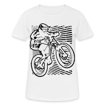 MTB | Mountainbike | Mountainbiker | Mountainbike - Frauen T-Shirt atmungsaktiv - Weiß - Vorne - AI Model Female 172 dark (172cm)