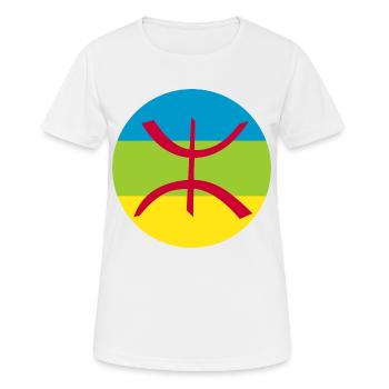 Aufkleber Berber Flagge Roundel Amazon - Frauen T-Shirt atmungsaktiv - Weiß - Vorne - AI Model Female 172 dark (172cm)
