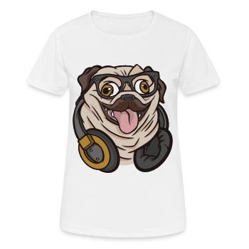 Hipster Pug - Women's Breathable T-Shirt - white - Front - AI Model Female 172 dark (172cm)