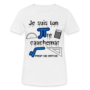 Cadeau à offrir à un prof de maths - T-shirt respirant Femme - blanc - Devant - AI Model Female 172 dark (172cm)