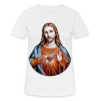 Jésus-Christ * Jésus-Christ NAZARETH Sauveur - T-shirt respirant Femme - blanc - Devant - AI Model Female 172 dark (172cm)