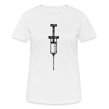 Seringue vaccination santé médecin de famille médecin - T-shirt respirant Femme - blanc - Devant - AI Model Female 172 dark (172cm)