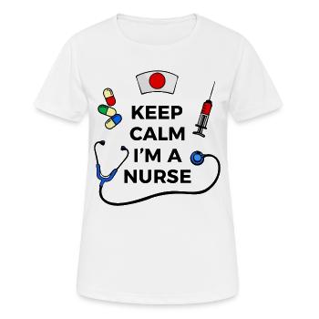 Infirmière infirmier infirmier - T-shirt respirant Femme - blanc - Devant - AI Model Female 172 dark (172cm)