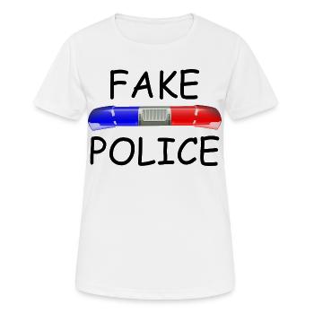 Fake Police - Frauen T-Shirt atmungsaktiv - Weiß - Vorne - AI Model Female 172 dark (172cm)