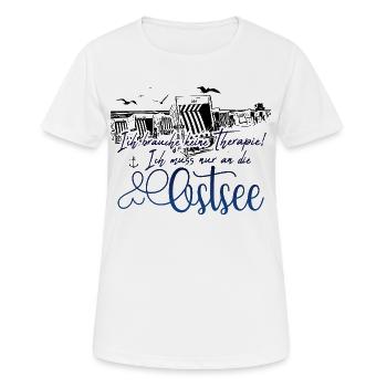 Ostsee! Ich muss nur an die Ostsee - Frauen T-Shirt atmungsaktiv - Weiß - Vorne - AI Model Female 172 dark (172cm)