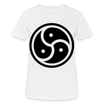 round sticker bdsm symbol mistress bondage latex - Women's Breathable T-Shirt - white - Front - AI Model Female 172 dark (172cm)