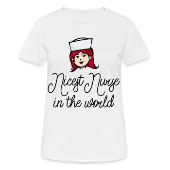Infirmière infirmière Infirmière ambulancier - T-shirt respirant Femme - blanc - Devant - AI Model Female 172 dark (172cm)