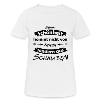 Schwabe - Frauen T-Shirt atmungsaktiv - Weiß - Vorne - AI Model Female 172 dark (172cm)