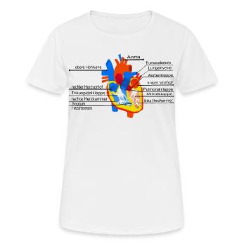 Anatomisches Herz, Cor, - Frauen T-Shirt atmungsaktiv - Weiß - Vorne - AI Model Female 172 dark (172cm)