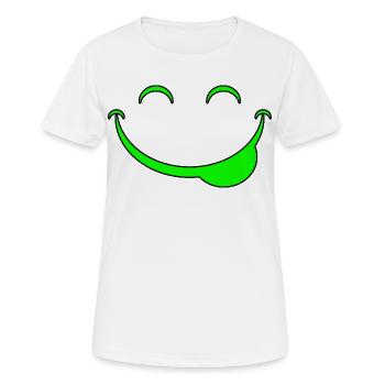 Lustiges Gesicht - Frauen T-Shirt atmungsaktiv - Weiß - Vorne - AI Model Female 172 dark (172cm)