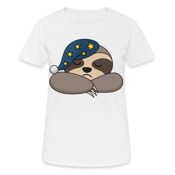 Paresseux Sommeil Fatigué - T-shirt respirant Femme - blanc - Devant - AI Model Female 172 dark (172cm)