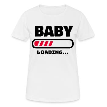 BABY LOADING FUNNY PREGNANCY GIFT IDEA - Women's Breathable T-Shirt - white - Front - AI Model Female 172 dark (172cm)