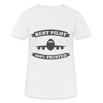 pilote - T-shirt respirant Femme - blanc - Devant - AI Model Female 172 dark (172cm)