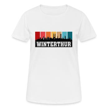 Winterthur Switzerland Travel Souvenir Skyline - Women's Breathable T-Shirt - white - Front - AI Model Female 172 dark (172cm)