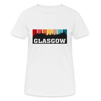 Glasgow Ecosse Voyage Skyline Souvenir Landmark - T-shirt respirant Femme - blanc - Devant - AI Model Female 172 dark (172cm)