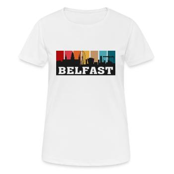 Belfast Irlande du Nord Voyage Skyline Souvenir - T-shirt respirant Femme - blanc - Devant - AI Model Female 172 dark (172cm)