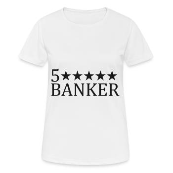 Fünf-Sterne Banker Logo - Frauen T-Shirt atmungsaktiv - Weiß - Vorne - AI Model Female 172 dark (172cm)