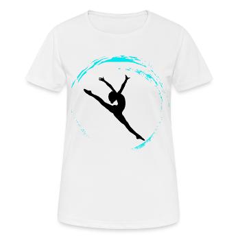 gymnastique rythmique - T-shirt respirant Femme - blanc - Devant - AI Model Female 172 dark (172cm)