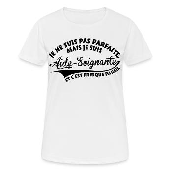 Parfaite Aide-Soignante - T-shirt respirant Femme - blanc - Devant - AI Model Female 172 dark (172cm)
