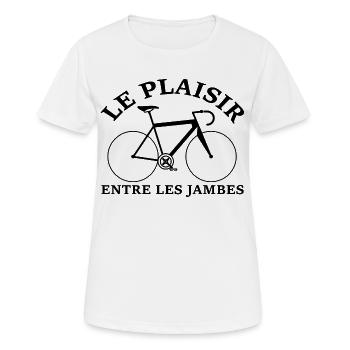 Le plaisir du vélo de course - T-shirt respirant Femme - blanc - Devant - AI Model Female 172 dark (172cm)