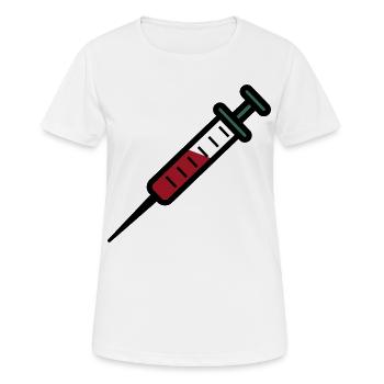 seringue - T-shirt respirant Femme - blanc - Devant - AI Model Female 172 dark (172cm)
