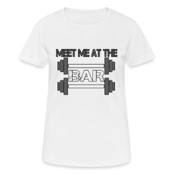 Treffen Sie mich an der Bar - Frauen T-Shirt atmungsaktiv - Weiß - Vorne - AI Model Female 172 dark (172cm)
