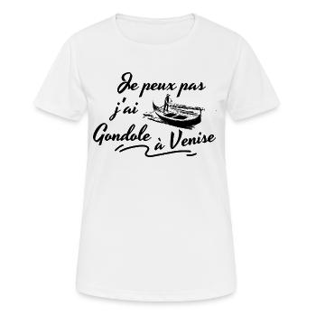 Je peux pas j'ai Gondole à Venise Italie - T-shirt respirant Femme - blanc - Devant - AI Model Female 172 dark (172cm)