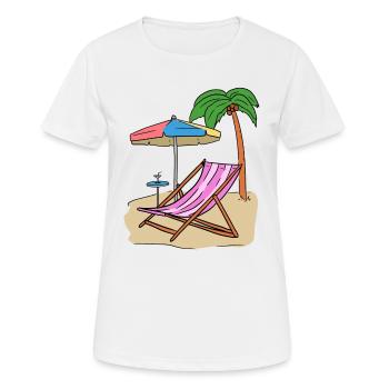 Vacances Palmen plage île Loisirs Mer - T-shirt respirant Femme - blanc - Devant - AI Model Female 172 dark (172cm)