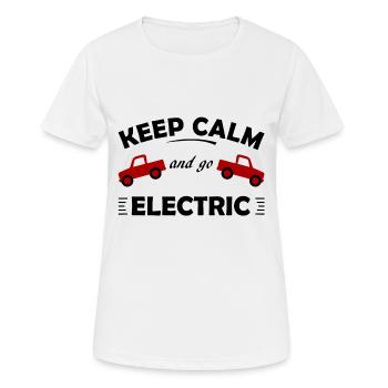 Elektrisch - Frauen T-Shirt atmungsaktiv - Weiß - Vorne - AI Model Female 172 dark (172cm)