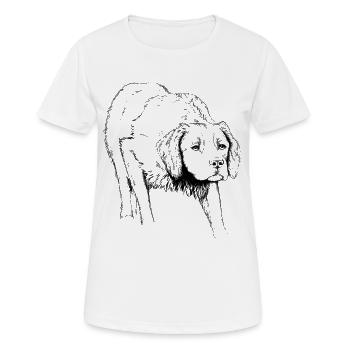 Bretonischer Vorstehhund - Frauen T-Shirt atmungsaktiv - Weiß - Vorne - AI Model Female 172 dark (172cm)