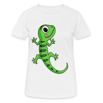 Gecko - T-shirt respirant Femme - blanc - Devant - AI Model Female 172 dark (172cm)