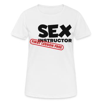 Sex instructor 1st lesson free first lesson free # - Women's Breathable T-Shirt - white - Front - AI Model Female 172 dark (172cm)