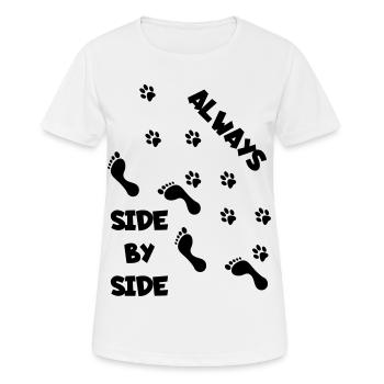 Side by side with dog * - Women's Breathable T-Shirt - white - Front - AI Model Female 172 dark (172cm)