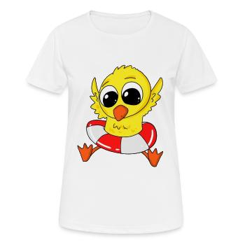 Ente Meer Schwimmen Freibad Hallenbad Strand - Frauen T-Shirt atmungsaktiv - Weiß - Vorne - AI Model Female 172 dark (172cm)
